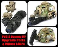 豪華透鏡升級美式PVS18夜視儀模型+Wilcox L4G24戰術頭盔翻斗車泥