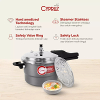Cypruz Wellife Cypruz Panci Presto Jumbo Pressure Cooker Multifungsi