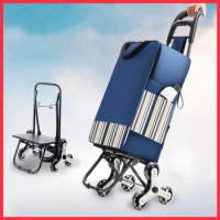 Light Grocery Shopping Trolley Climbing Stairs Folding Trailer Household Outdoor Travel Hand Pull Shopping Cart
