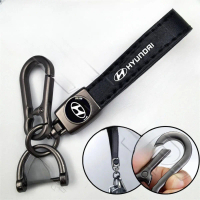Hyundai Leather Metal Car Keychain Motorcycle Key Holder High-end Fashion Hanging Key chain Printing