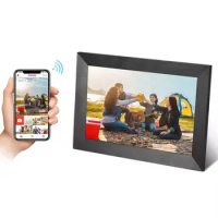 10.1 Inch Smart WiFi Digital Photo Frame 1280x800 HD IPS LCD Touch Screen, 360°Auto-Rotate, Motion Sensor, Built in 32GB Memory
