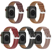Leather loop Bracelet Belt Band for Apple Watch 7 6 SE 5 4 42MM 38MM 44MM 40MM Strap for iWatch 41MM 45MM