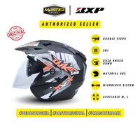 HELM MOTOR SNI BXP 2 KACA JP7 (DOUBLE VISOR) DUKE BLACK ORANGE DOFF ORIGINAL