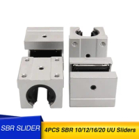 4PCS SBR10 SBR12 SBR16 SBR20 Linear Bearing 10MM 12MM 16MM 20MM Linear Bearing Slide CNC Parts Linear Slide For Linear Guide