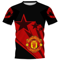 Man United Fc Men's T-Shirt 3D Printed Breathable Design Short Sleeve Sports Comfortable Quick Dry A