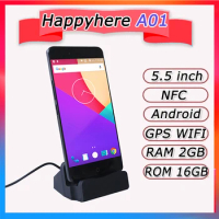Happyhere A01 Smartphone 5.5” cheap android phone for sale NFC snapdragon 3G WCDMA GSM 2023 new WIFI GPS cheap Mobile Phones