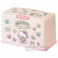 小禮堂 Hello Kitty 口罩盒 方形塑膠 按壓彈蓋 收納盒 紙巾盒 置物盒 面紙盒 (粉 小熊)