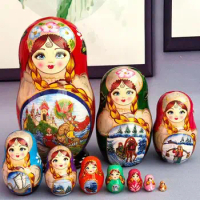 Matryoshka Nesting Dolls Russian Nesting Dolls Stacking Toys Desk Decor Educational Toys Wooden Russian Nesting Doll Handmade
