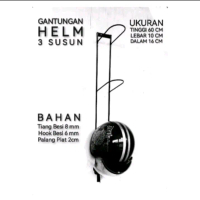 rak penyimpanan atau gantungan helm besi susun