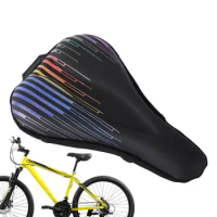 Cushioned Bike Seat Cover PU Leather Silicone Non-Slip Breathable Bicycle Seat Cover Gel Bike Seat Cover For Women Men Bike