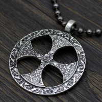 youe shone Viking Ancient Knot Celtic Cross Pewter Pendant Religiou Irish Necklace