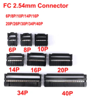 10Pcs FC 2.54mm Pitch Dual Rows 6/8/10/12/14/16/18/20/24/26/30/34/40 Pin IDC Socket Connector for 1.27mm Wire