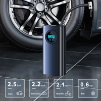 1800mAh Portable Bicycle Compressor Rechargeable LCD Display Electric Car Air Tire Pump Digital Pressure Gauge Tire Inflator