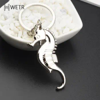 3D Seahorse Keychain Key Ring Metal Keychain Keychain Seahorse Bottle Opener Keychain Creative Marine Life Sea Horse Small Gift