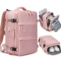 Women Backpack 15.6inch Teenage girl USB charging Laptop Backpack Independent Shoe bag travel Business Backpack outdoor Backpack