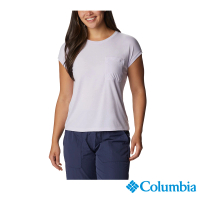 【Columbia 哥倫比亞 官方旗艦】女款-Boundless Trek™快排短袖上衣-紫色(UAR71490PL / 2023年春夏)