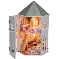 【WT16120911】手製DIY小屋 手工拼裝房屋模型建築-愛情城堡