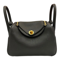 【Hermes 愛馬仕】MINI LINDY黑色金釦(黑色/金釦/Z刻)