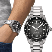 TISSOT 天梭 官方授權 Seastar 1000 海星300米潛水 機械錶 手錶 情人節-T1208071105100