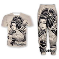 phechion New Men/Women 3D Print Japanese Geisha Samurai Casual Clothing Fashion Streetwear Men Loose Sport T Shirt and Pants K12