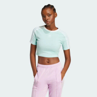 【adidas 愛迪達】3-STRIPES 短版短袖上衣 T恤 女 - Originals JD0306