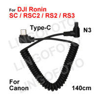 Type C to N3 for DJI Ronin SC RSC2 RS2 RS3 Stabilizer Control Cable 140cm Type-C for Canon 5D4 5D3 1Ds4 5DS 5DSR 7D2 6D2 etc.