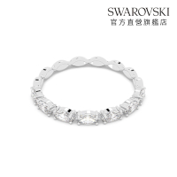 【施華洛世奇SWAROVSKI】Matrix Vittore 戒指 欖尖形切割 白色 鍍白金色 官方直營