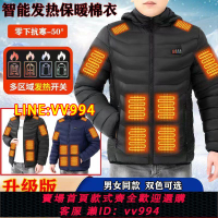 可打統編 智能新款21區發熱棉衣冬季充電控溫加熱保暖棉衣男女款電熱外套