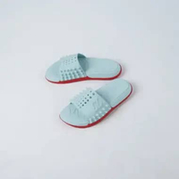 Sandal CHRISTIAN LOUBOUTIN TAKE IT EASY ICEBURG BLUE FLAT RUBBER SLIDE 100% ORIGINAL 43