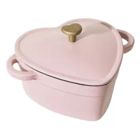 2QT Cast Iron Heart Dutch Oven, Pink Champagne by Drew Barrymore