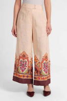 MINIMAL - Izma - Kulot Lebar Motif Etnik Dengan Pleats - Pink Light L Pink_Light