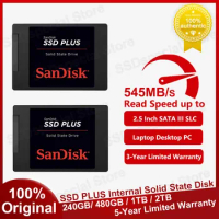 100% Original SanDisk SSD PLUS SATAIII 240GB 480GB 1TB 2TB 2.5 Hard Drive Disk SSD Internal Solid State Disk for Laptop Desktop