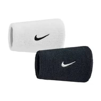 NIKE360 Unisex Tennis Swoosh Classic Doublewide Wristbands 2PK [N.101.2406.036.OS] Black/White/Black