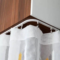 2Styles Self Adhesive Dual Purpose Top Mount Side Mount Rod Curtain Track Accessories Included White Balcony Bay Window Tool