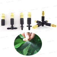 4/7mm Watering System Gardening Water Hose Connector Lawn Cooling Misting Brass Nozzle Spray Sprinkl