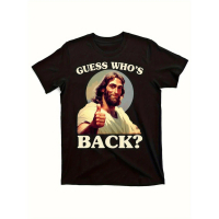 T-Shirt Lucu Easter Guess Who's Back Jesus - T-Shirt Grafik Humor Religius Vintage, Baju Crewneck Ka