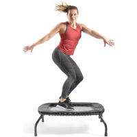 Springless Mini Fitness Trampoline – Premium Adjustable Bungee-Style Indoor/Outdoor Exercise Rebounder for Safer Workouts