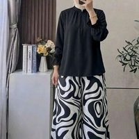 Gintani Set Rayon Twill Premium Setelan Celana Wanita Terbaru Zara Brown