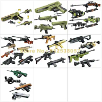 Military Gun Weapon N-in1 Pistol Automatic Submachine Gatling Assault Sniper Rifle Desert Eagle Building Blocks Toy