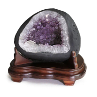 【開運方程式】烏拉圭方解石共生錢袋子聚寶盆紫水晶洞AGU388(4.12公斤紫晶洞)