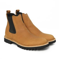 Sepatu Boots Kulit Asli - VIGOS Chelsea LJ CH Tan 42
