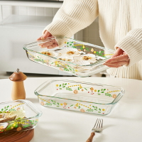 玻璃魚盤家用蒸魚盤子耐熱托盤長方形烤盤烤箱微波爐專用菜盤