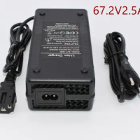 60V 2.5A charger 67.2 Volt Lithium Li-ion charger T/PC/IEC 3PIN Plug for 60V 10AH 20AH 30A ebike scooter Motorcycle battery pack