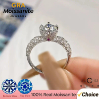 1CT D Color Moissanite Engagement Ring for Women | Angel Wing Design 925 Sterling Silver Wedding Ban