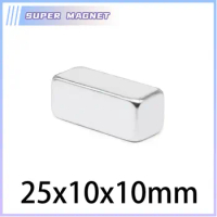 2/5/10/15/20PCS 25x10x10mm Strong Powerful Magnets Sheet N35 Block Rectangular Permanent Neodymium Magnet 25x10x10 25*10*10