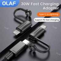 Olaf Type C To Lightning OTG Adapter For iPhone 14 13 12 11 iPad PD 30W Fast Charging Type-C Female To Lightning Male Converter