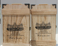 廠家熱銷復古雙支烤色桐木紅酒盒 葡萄酒包裝盒 定制木質包裝盒