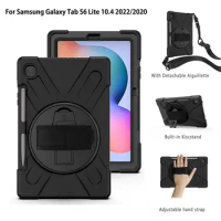 For Samsung Galaxy Tab S6 Lite 2024 2022 Case 10.4 inch With Pencil Holder Stand Cover Shockproof Heavy Duty Wrist Strap Lanyard