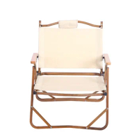 Aluminum Alloy Wood Grain Folding Chair Portable Outdoor Camping Chair Folding Table Chair Kermit Chair with Bag