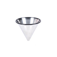 1PC Pour Over Coffee Filter Stainless Steel Reusable Coffee Dripper Coffee Holder Cone Funnel Basket Mesh Strainer